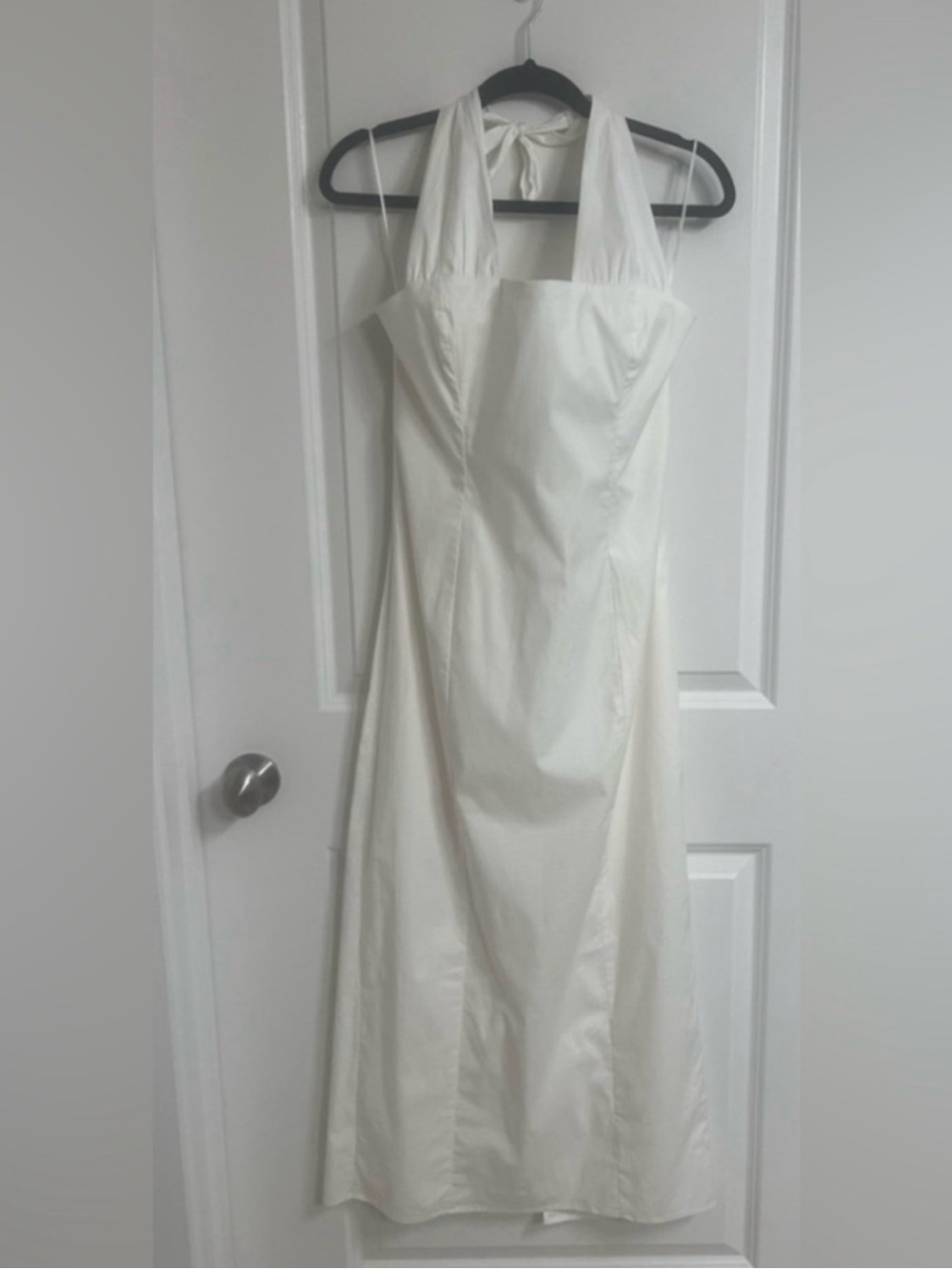 NWT Reformation Bessi Linen Halter Midi Dress White Size 8 - Picture 2 of 5
